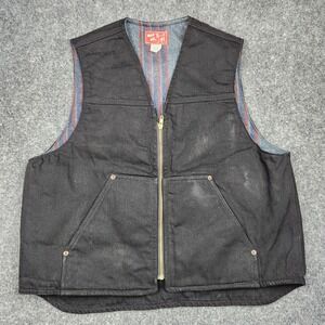 Vintage Wild Ass Vest Mens Medium Black Canvas Blanket Lined Workwear‎ Heavy